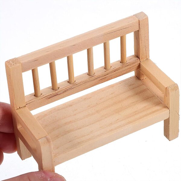 HEMOTON Panca da Giardino Miniatura in Legno per Casa delle Bambole, Accessori Decorativi Vintage