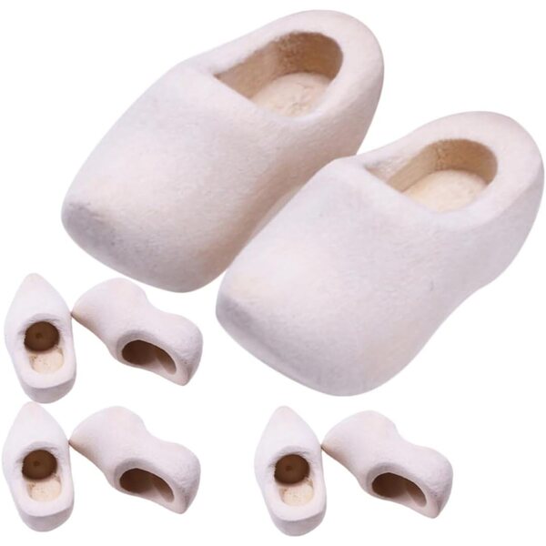UPKOCH Mini Sabots in Legno Bianco 4 Paia 4 cm per Casa delle Bambole e Bricolage