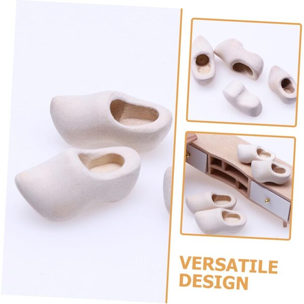 UPKOCH Mini Sabots in Legno Bianco 4 Paia 4 cm per Casa delle Bambole e Bricolage