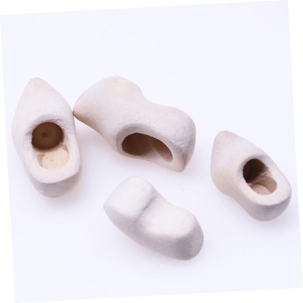 UPKOCH Mini Sabots in Legno Bianco 4 Paia 4 cm per Casa delle Bambole e Bricolage