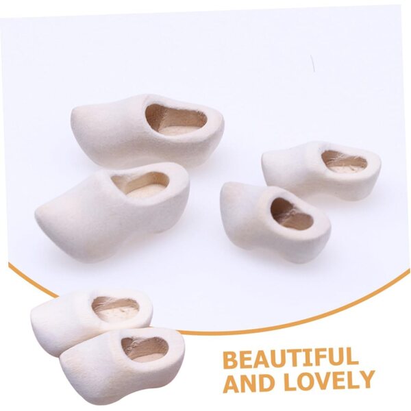 UPKOCH Mini Sabots in Legno Bianco 4 Paia 4 cm per Casa delle Bambole e Bricolage