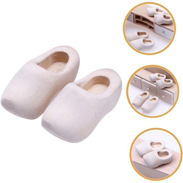 UPKOCH Mini Sabots in Legno Bianco 4 Paia 4 cm per Casa delle Bambole e Bricolage
