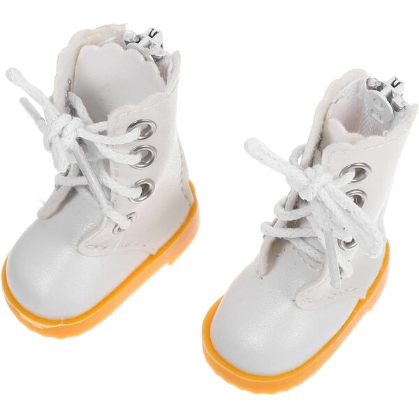 PartyKindom Weiße Mini-Stiefel aus Stoff für 30-cm-Puppen, robustes Zubehör