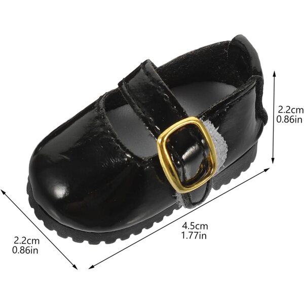 PU-Lederschuhe für Toddmomy-Miniaturpuppen – 1 Paar schwarzes Kostümzubehör