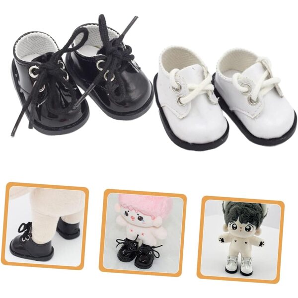 ORFOFE 2 Paar Mini-Lederschuhe für Puppen für Dekorationen und Miniaturen