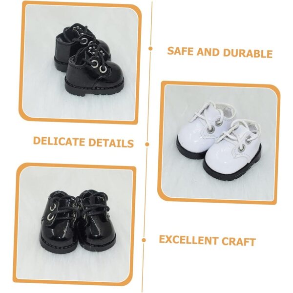 ORFOFE 2 Paar Mini-Lederschuhe für Puppen für Dekorationen und Miniaturen