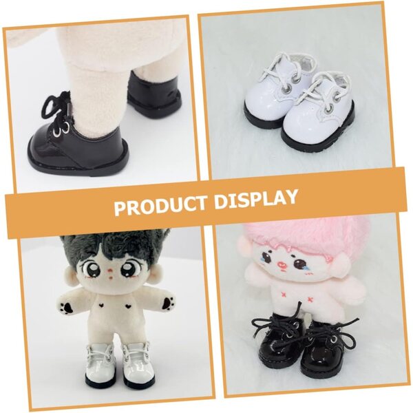 ORFOFE 2 Paar Mini-Lederschuhe für Puppen für Dekorationen und Miniaturen