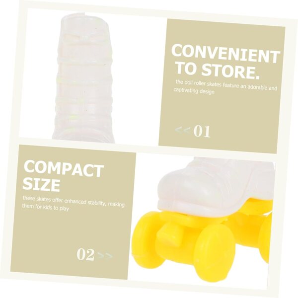 Set 10 mini pattini a rotelle per bambole, accessori decorativi e giocattoli DIY