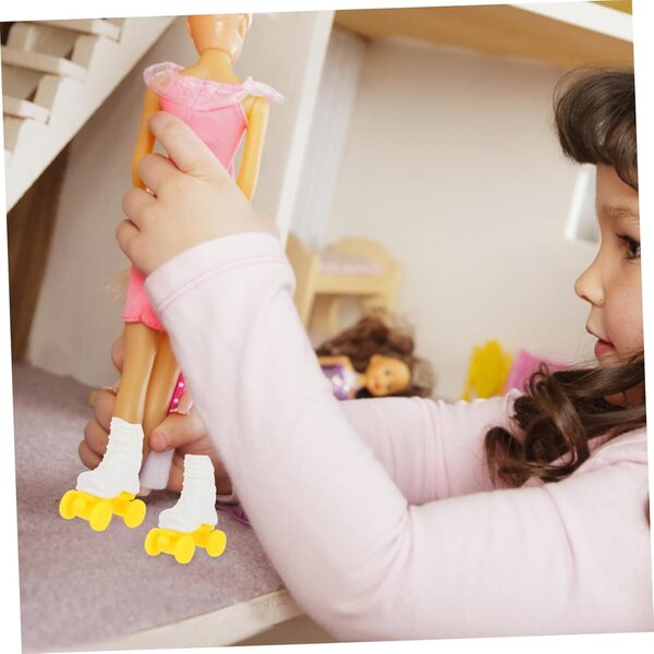 Set 10 mini pattini a rotelle per bambole, accessori decorativi e giocattoli DIY