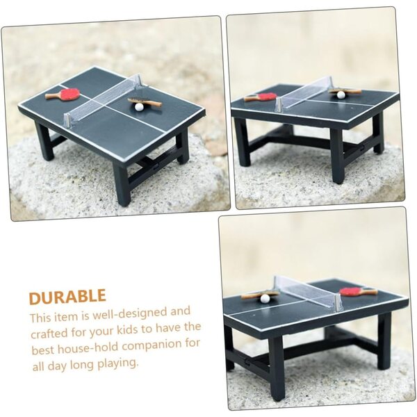 Alasum Mini Tavolo da Ping Pong in Legno per Case delle Bambole e Scenografie