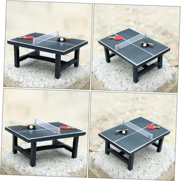 Alasum Mini Tavolo da Ping Pong in Legno per Case delle Bambole e Scenografie