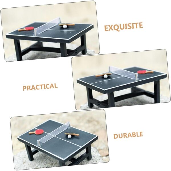 Alasum Mini Tavolo da Ping Pong in Legno per Case delle Bambole e Scenografie