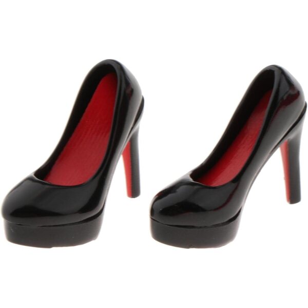 Robe moulante rossa con tacchi alti per bambole 1/6 - accessori eleganti 14cm