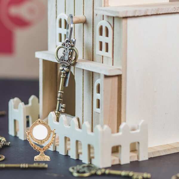 Set Mini-Vintage-Spiegel für Puppenhäuser, goldene Miniatur-Deko-Accessoires
