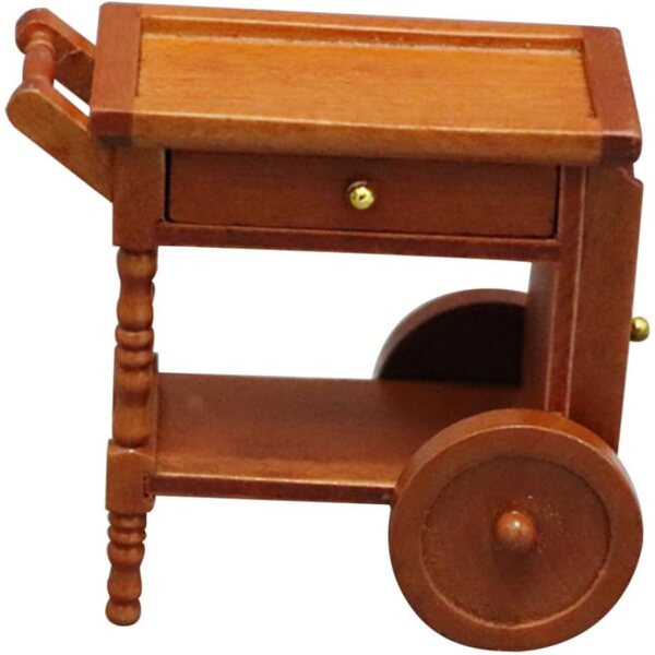 Carrello in miniatura in legno per casa delle bambole, decorazione micro scene