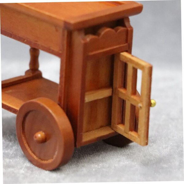 Carrello in miniatura in legno per casa delle bambole, decorazione micro scene