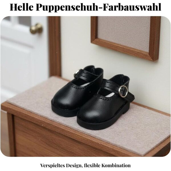 PU-Schuhe für 1/6 BJD-Puppen, klassisches T-Riemen-Design, verschiedene Farben