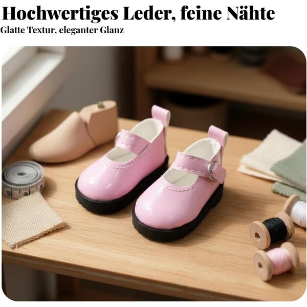 PU-Schuhe für 1/6 BJD-Puppen, klassisches T-Riemen-Design, verschiedene Farben