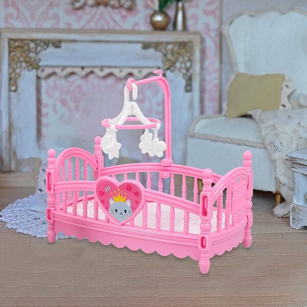 Mini Culla Casa in Plastica 2 Pezzi per Casa delle Bambole - Accessori Miniatura