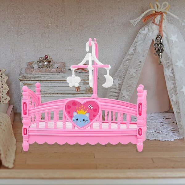 Mini Culla Casa in Plastica 2 Pezzi per Casa delle Bambole - Accessori Miniatura