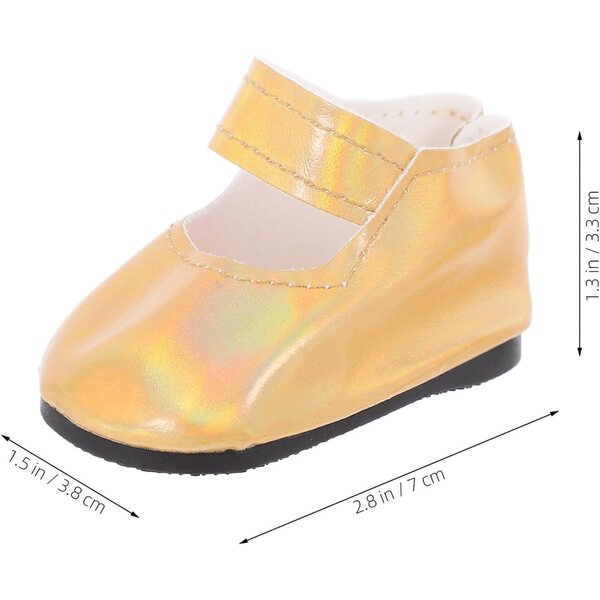 Scarpe Dorate in PU per Bambole da 18 Pollici - Stile Elegante e Resistenti