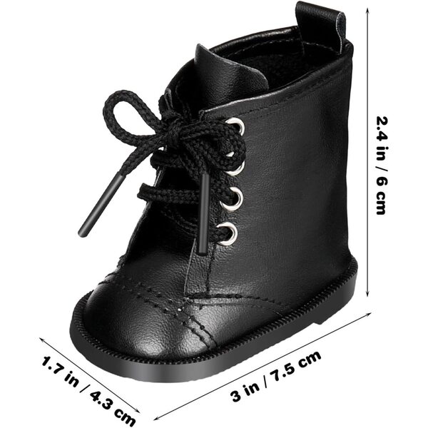 Stivali Miniatures in PU per bambole 45 cm - Scarpe Decorazione Nere ERINGOGO