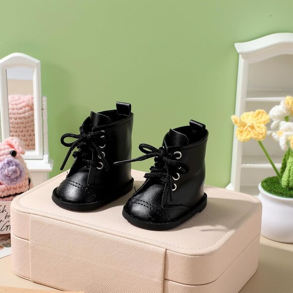 Stivali Miniatures in PU per bambole 45 cm - Scarpe Decorazione Nere ERINGOGO