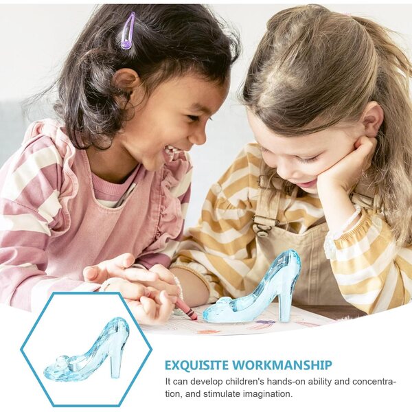 Mini Scarpa Cristallo Blu Trasparente per Decorazione e Gioco Bambini e Bambine