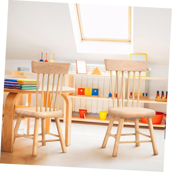 VICASKY Set 5 Mini Sedie in Legno per Casa delle Bambole, Decorazioni Miniatura Cachi