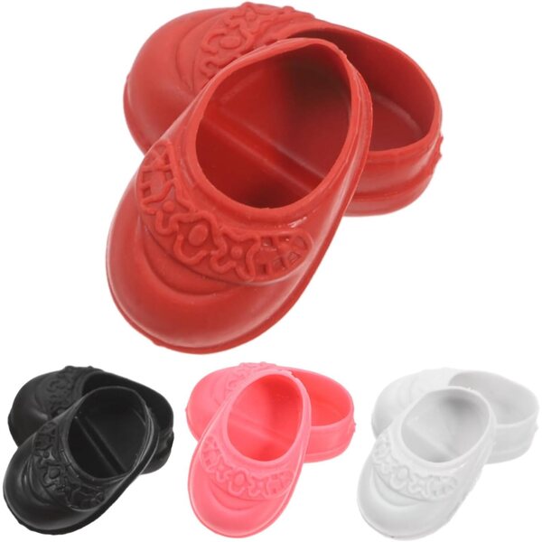 Mini Ballerine per bambole 17 cm - 4 paia di Scarpe Colorate con Suola Piatta Stabile