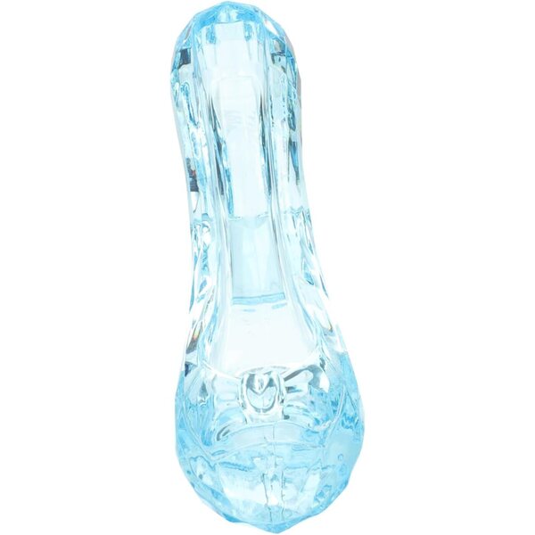 Mini Scarpe a Tacco in Cristallo Azzurro per Bambini Decorazione Principessa 9,5x7,5 cm