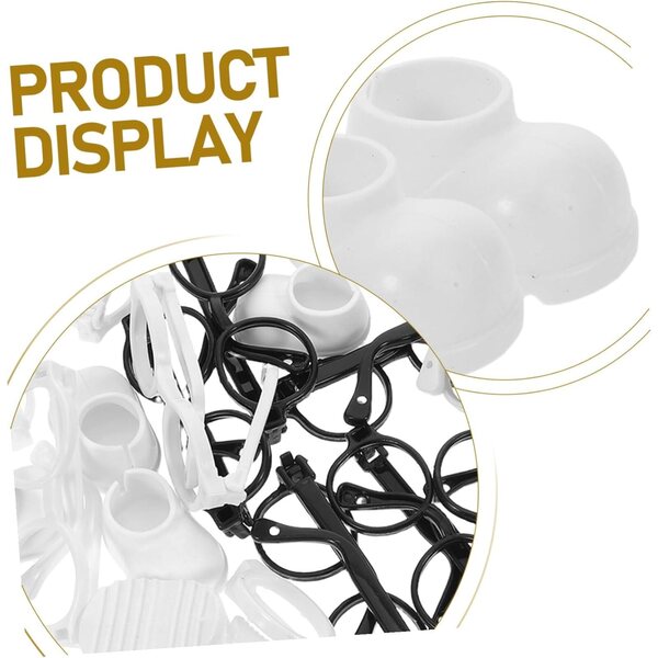 Set Mini Accessori bambole: 10 Scarpe Bianche e 10 Occhiali Rotondi in Plastica