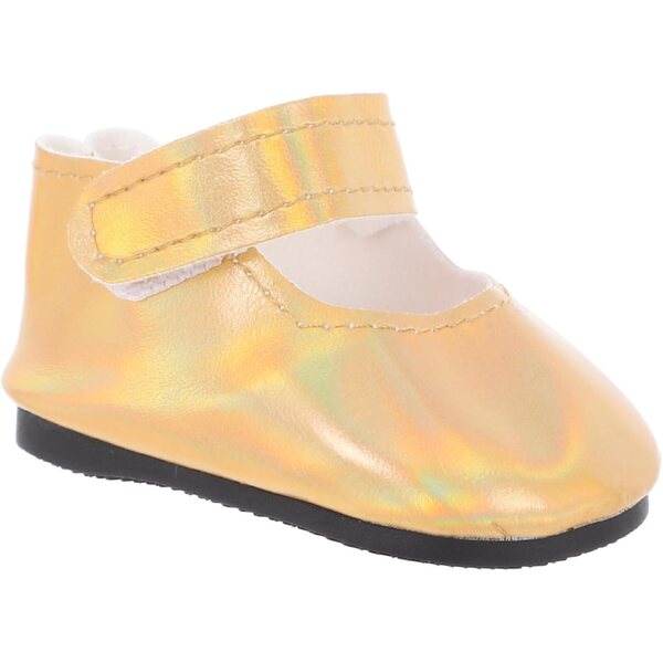 Goldene PU-Schuhe für 18-Zoll-Puppen, elegantes und widerstandsfähiges Zubehör