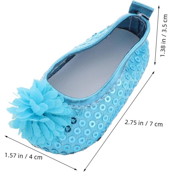Paillettenschuhe für Puppen, Blau, Hellblau, elegant und widerstandsfähig, 7 x 4 x 3,5 cm