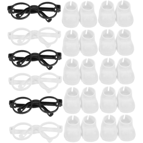Mini Accessori per Bambole: 10 Scarpe e 10 Occhiali in Plastica ERINGOGO
