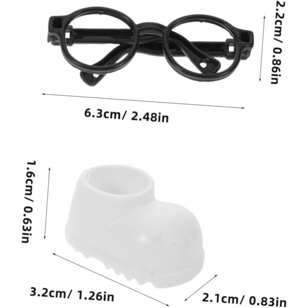 Mini Accessori per Bambole: 10 Scarpe e 10 Occhiali in Plastica ERINGOGO