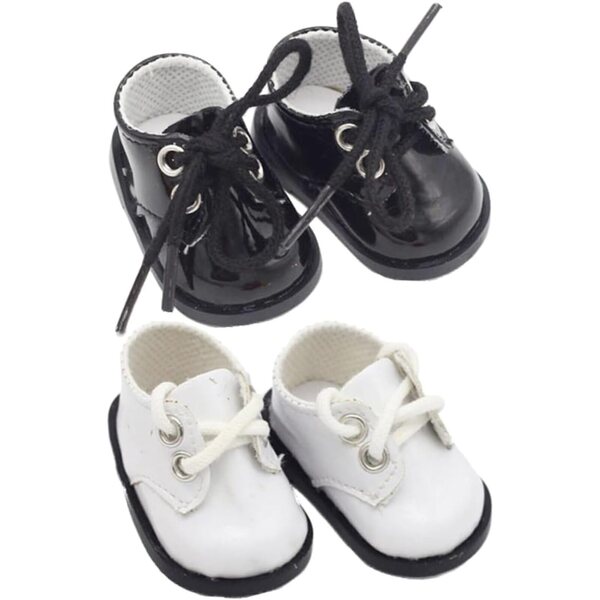 Didiseaon Mini Scarpe per Bambole 2 Paia in Pelle e Tessuto Accessori Decorativi