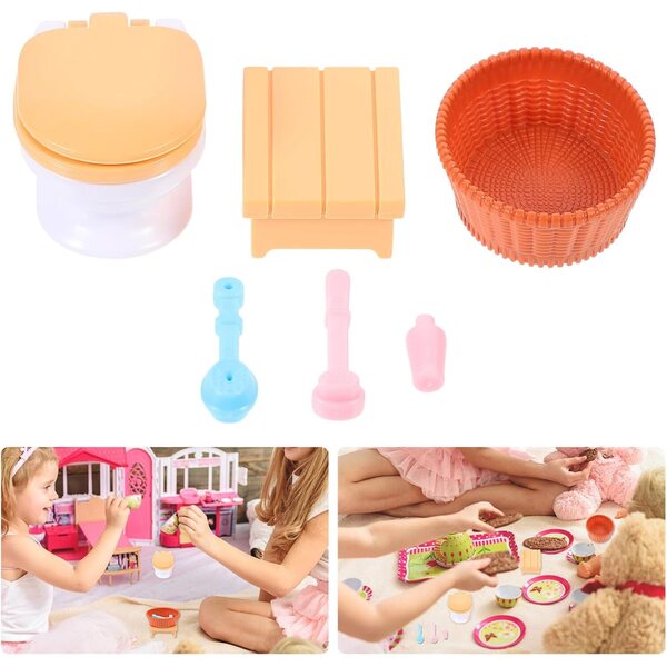Set 3 Mobili da Bagno in Miniatura in Legno per Casa delle Bambole, Decorazioni Artigianali