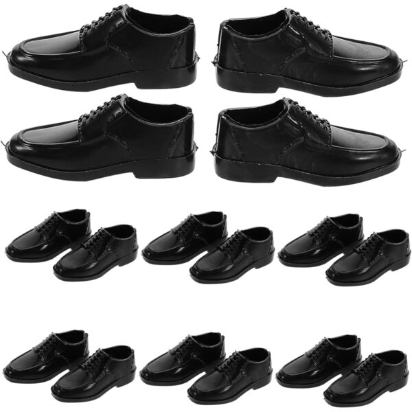 Vaguelly 10 Paia Scarpe per Bambole 1/6 Nere Miniature per Casa e Collezioni