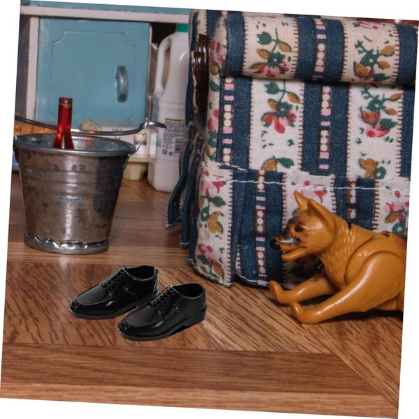 Vaguelly 10 Paia Scarpe per Bambole 1/6 Nere Miniature per Casa e Collezioni