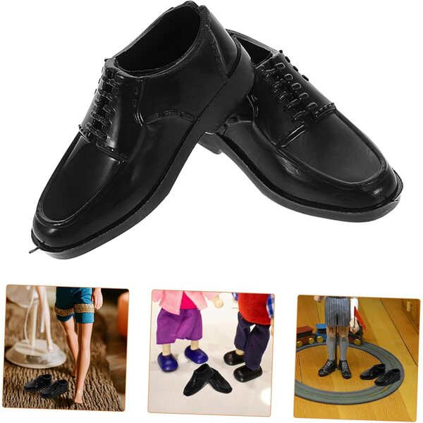 Vaguelly 10 Paia Scarpe per Bambole 1/6 Nere Miniature per Casa e Collezioni