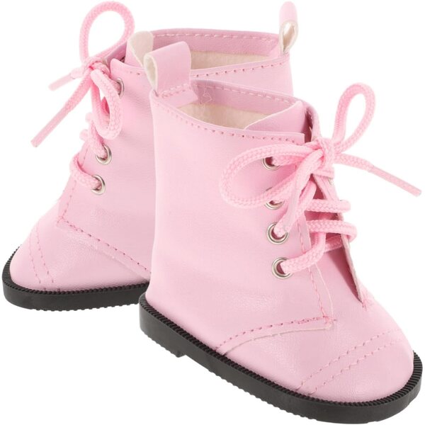 Bottine-Miniaturen für 18-Zoll-Puppen in rosa PU – kreative Modeaccessoires