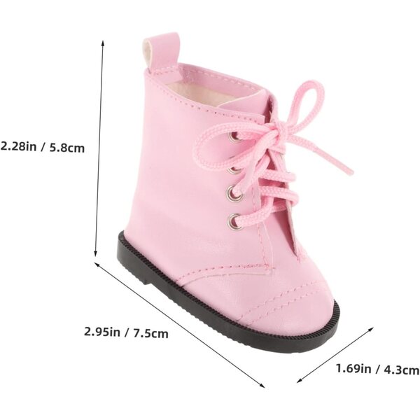 Bottine-Miniaturen für 18-Zoll-Puppen in rosa PU – kreative Modeaccessoires