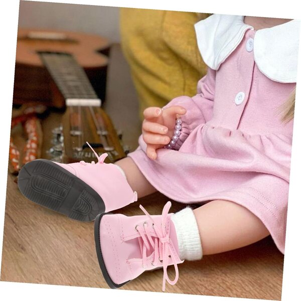 Bottine-Miniaturen für 18-Zoll-Puppen in rosa PU – kreative Modeaccessoires