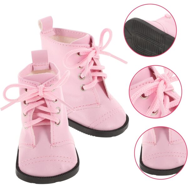 Bottine-Miniaturen für 18-Zoll-Puppen in rosa PU – kreative Modeaccessoires