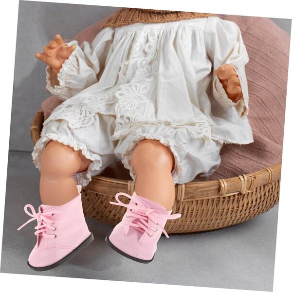 Bottine Miniatura in PU Rosa per Bambole 18 Pollici - Accessori Moda Eleganti