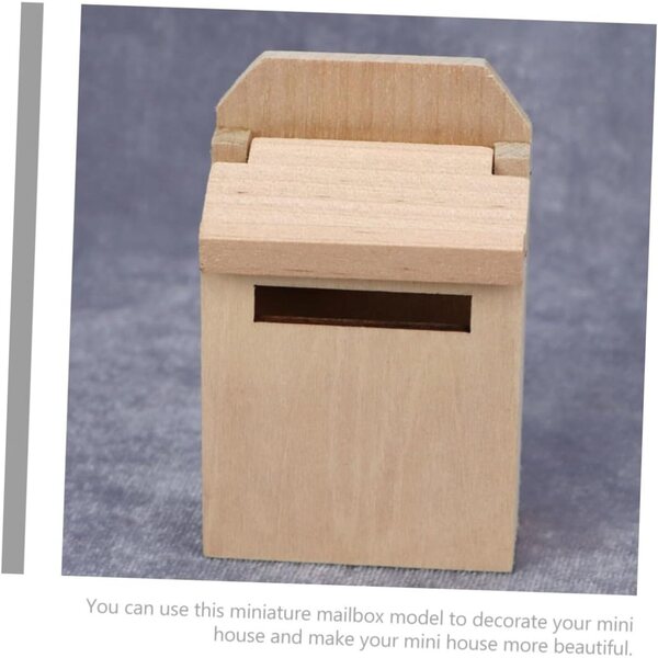 Mini Cassetta Postale in Legno per Casa delle Bambole - Decorazione Fai da Te 6,9x4,5x2,5 cm
