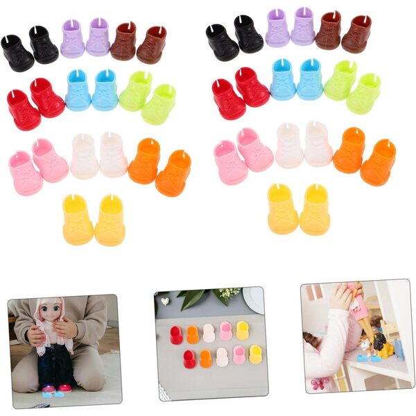 40 Paar bunte Mini-Puppenschuhe – Puppenhaus-Zubehör
