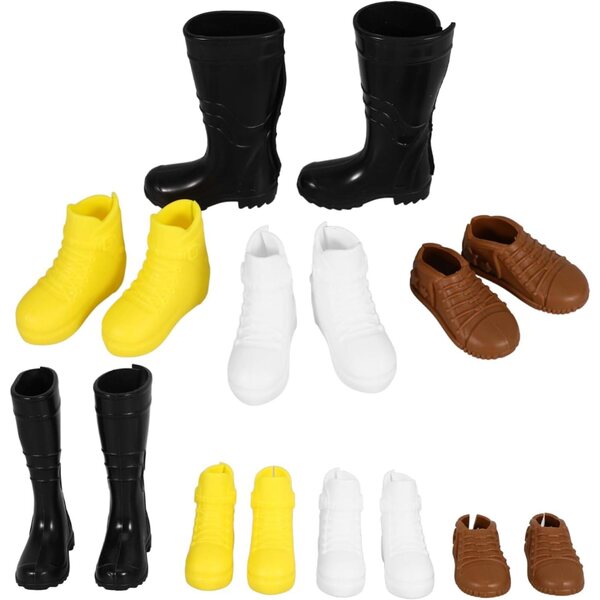8 Paia Scarpe Miniature per Bambole in Plastica Colorate e Resistenti