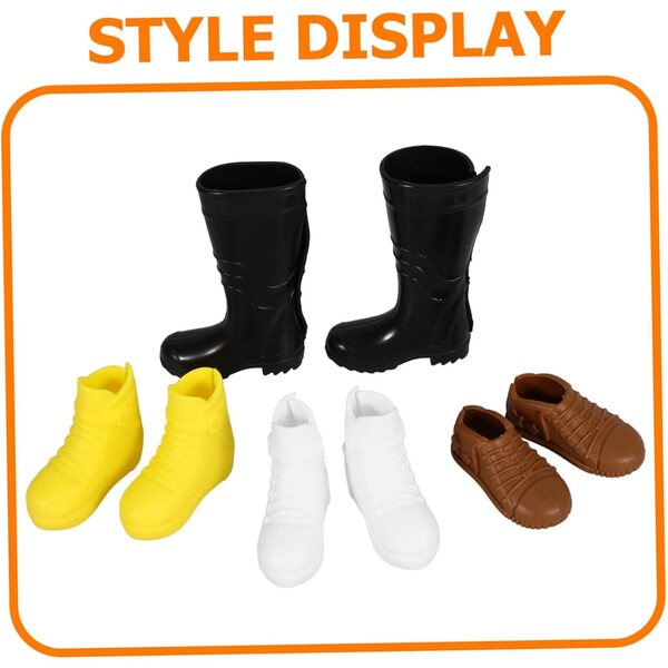 8 Paia Scarpe Miniature per Bambole in Plastica Colorate e Resistenti